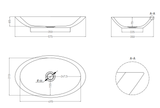 Накладная раковина Salini Callista 02 S-Sense 1101102G 58см белый глянцевый